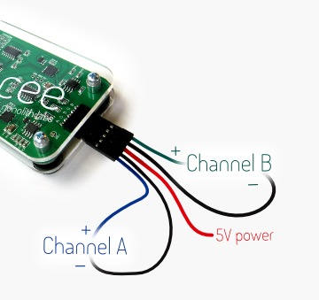 CEE pinout: Channel A, 5V, Channel B